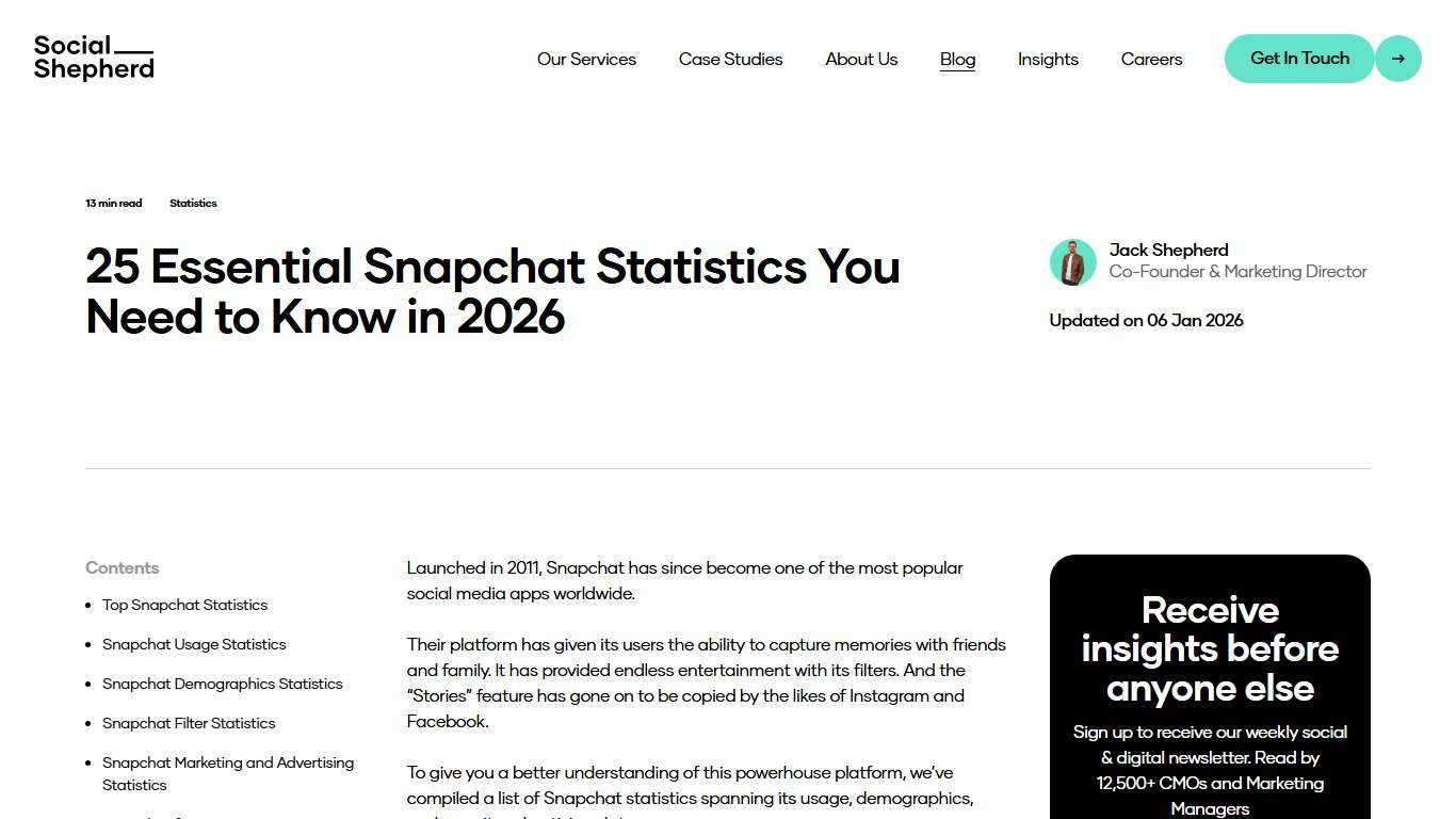 25 Essential Snapchat Statistics You Need to Know in 2026